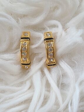 Swarovski Gold-Tone Crystal Earrings- Excellent Condition